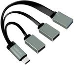 LogiLink UA0315 - USB-C (USB 3.1 Gen1 bis 5Gbps) Hub mit geradem Stecker auf 2X USB