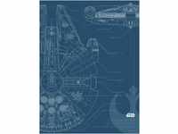Komar Wandbild | Star Wars Blueprint Falcon | Kinderzimmer, Jugendzimmer,...