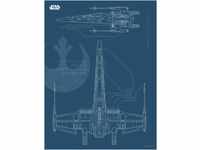 Komar Wandbild | Star Wars Blueprint X-Wing | Kinderzimmer, Jugendzimmer,...