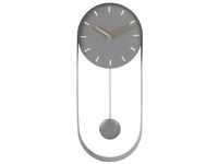 Wall Clock Pendulum Charm Steel Grey