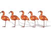 Konstsmide 6267-803 Acryl-Figur Flamingo 5er Set LED Bernstein
