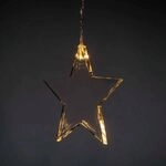 Konstsmide LED Lichtervorhang, 8 Kunststoffsterne, 8 warm wei&szlig;en Dioden, 3V