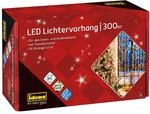 Idena 31856 - LED Lichtervorhang mit 300 LED in warmwei&szlig;, mit 8 Stunden Timer
