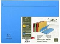 Exacompta 46971E 5er Pack Pack Recycling-Aktenmappen Forever mit Verschlu&szlig;klappe