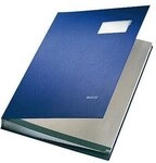 Leitz 57000035 Unterschriftsmappe, 20 F&auml;cher, &Uuml;berzug PP, blau, A4