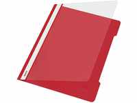 Leitz 41910025 Standard Hefter (A4, langes Beschriftungsfeld, PVC) rot