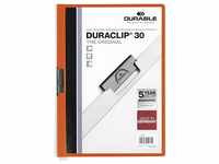 Durable Klemm-Mappe Duraclip Original 30 (für 1-30 Blatt A4), 25 Stück, orange,