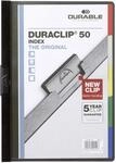 Durable Klemm-Mappe Duraclip Original 50 Index mit Register, 25 St&uuml;ck, schwarz,