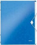 Leitz 46330036 Ordnungsmappe WOW, 6 F&auml;cher, PP, blau metallic