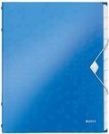 Leitz 46340036 Ordnungsmappe WOW, 12 F&auml;cher, PP, blau metallic