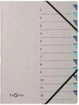 Pagna 44312-02 Ordnungsmappe 12 F&auml;cher Easy Grey 1-12 blau