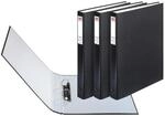 Herlitz 1913821 Ringbuch A4 PP 2-B&uuml;gel, 24 mm, 3er Pack, Farbe schwarz (3er Pack,