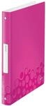 Leitz 42580023 Ringbuch WOW, A4, PP, 4 Ringe, 25 mm, pink metallic