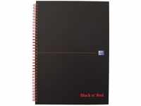 Oxford 400047651 Spiralbuch Black n' Red A5 liniert mattes Hardcover 70 Blatt