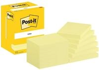 Post-it Notizen Kanariengelb, Packung mit 12 Bl&ouml;cken, 100 Blatt pro Block, 76...