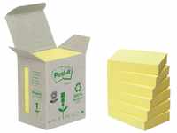 Post-it Recycling Notes Mini Tower, 38 x 51 mm, 100 Blatt, 6 Block, Pastellgelb...