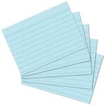 herlitz Karteikarten A5 21 x 14,9 cm, liniert, blau, 100 St&uuml;ck, f&uuml;r Schule,...