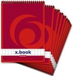 Herlitz Spiral-Notizblock x.book A6, kariert, 50 Blatt, ohne Rand, 10 St&uuml;ck
