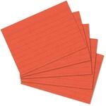 herlitz Karteikarten A7 10,6 x 7,5 cm, liniert, orange, 100 St&uuml;ck | f&uuml;r...