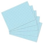 herlitz Karteikarten A7 10,6 x 7,5 cm, kariert, blau, 100 St&uuml;ck, f&uuml;r Schule,