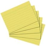 herlitz Karteikarten A8 7,5 x 5,2 cm, liniert, gelb, 100 St&uuml;ck, f&uuml;r Schule,...