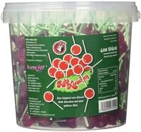 Hirsch Rote Kirschen Lollis 400 St&uuml;ck im Eimer, 1er Pack (1 x 1.2 kg)