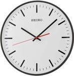 Seiko Wanduhr schwarz Kunststoff Schleichende Sekunde QXA701K