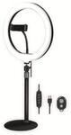 LogiLink AA0152 - LED Ringlicht/Ring Light (? 25 cm) mit Smartphone Halterung,
