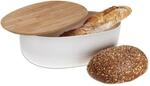 kela Brotkasten wei&szlig; mit L&uuml;ftungsl&ouml;cher im Bambusdeckel 37,5x23x14cm, Brotbox