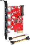 Inateck USB 3.0 pcie Karte mit 4 Anschl&uuml;sse, einen 15pin SATA-Stromanschluss mit