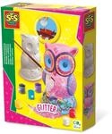 SES creative 01285 - Gipsfigur Eule mit Glitzer