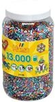 Hama Perlen 211-90 B&uuml;gelperlen XXL Dose mit ca. 13.000 bunte Midi Bastelperlen mit