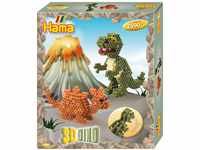 Hama Perlen 3250 Geschenk-Set 3D Dinos mit ca. 2.500 bunten Midi Bügelperlen...