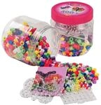 Hama Perlen 8791 B&uuml;gelperlen Dose mit ca. 400 bunten Maxi Bastelperlen mit