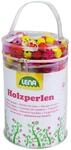 Lena 32004 - Bastelset Holzperlen in Tasche, mit 400 F&auml;delperlen, 5 Anh&auml;nger...