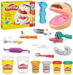 Play-Doh Zahnarzt Dr. Wackelzahn Bastel-Set mit 8 x 56g Becher und 10...