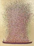 Kare Design Bild Touched Flower Boat Gold/Pink, Gem&auml;lde, Pastellfarben, Asia-Stil,