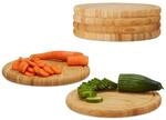 Relaxdays Fr&uuml;hst&uuml;cksbrettchen 6er Set, Bambus, rund, 25 cm, K&uuml;chenbrett,