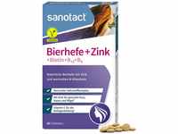 sanotact Bierhefe + Zink (60 Tabletten) • Für Haut, Haare & Nägel •
