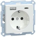 Schneider Electric Merten Schuko-USB-Steckdose, USB-Typ A+C, System M, Unterputz,