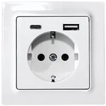 Eltako Deutsche Schutzkontakt-Steckdose, reinwei&szlig; gl&auml;nzend E-Design55