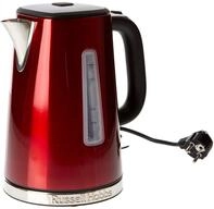 Russell Hobbs Wasserkocher [1,7l, 2400W] Luna Edelstahl Rot (Schnellkochfunktion,