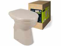 'aquaSu® Stand WC-Set +7 cm, Spülrandlos, Erhöhtes Komfort WC, Inklusive...