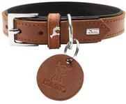 HUNTER Hundehalsband LARVIK aus Softvollrindleder, edles Lederhalsband mit