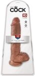 King Cock 10" Cock with Balls, Tan, 25,5 cm