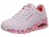 Skechers Damen UNO Loving Love Sneakers, White Durabuck/Red&Pink Mesh Trim, 36...