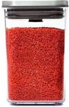OXO SteeL POP-Beh&auml;lter flach (1 l) &ndash; kleine, quadratische Vorratsdose mit Deckel