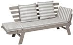 greemotion Sitzbank Hawaii Wei&szlig;/Grau aus Holz [198 x 78 x 68 cm] inkl. Auflagen -