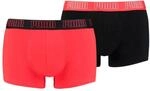 Puma Mens Basic Men's (2 Pack) Trunks, red/Black, M