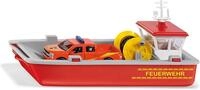 Siku 2117, Feuerwehr Arbeitsboot, 1:50, Metall/Kunststoff, Rot/Gelb, Inkl. Ford...